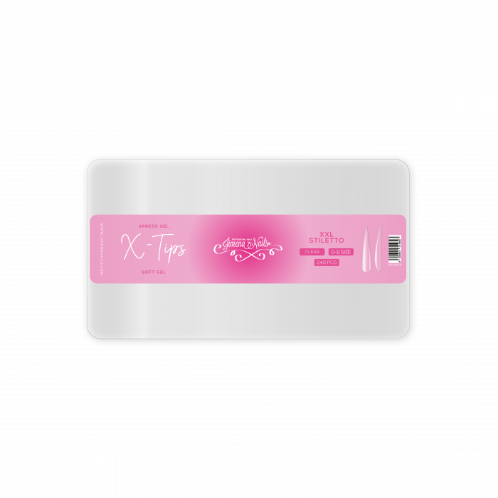 x-tips-xxl-stiletto-clear-box X-Tips - Stiletto Clear XXL - Imagen 1